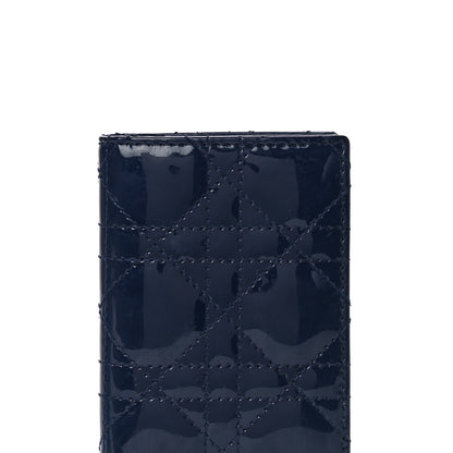 Christian Dior Patent Cannage Lady Dior Card Holder Blue 11 of 12