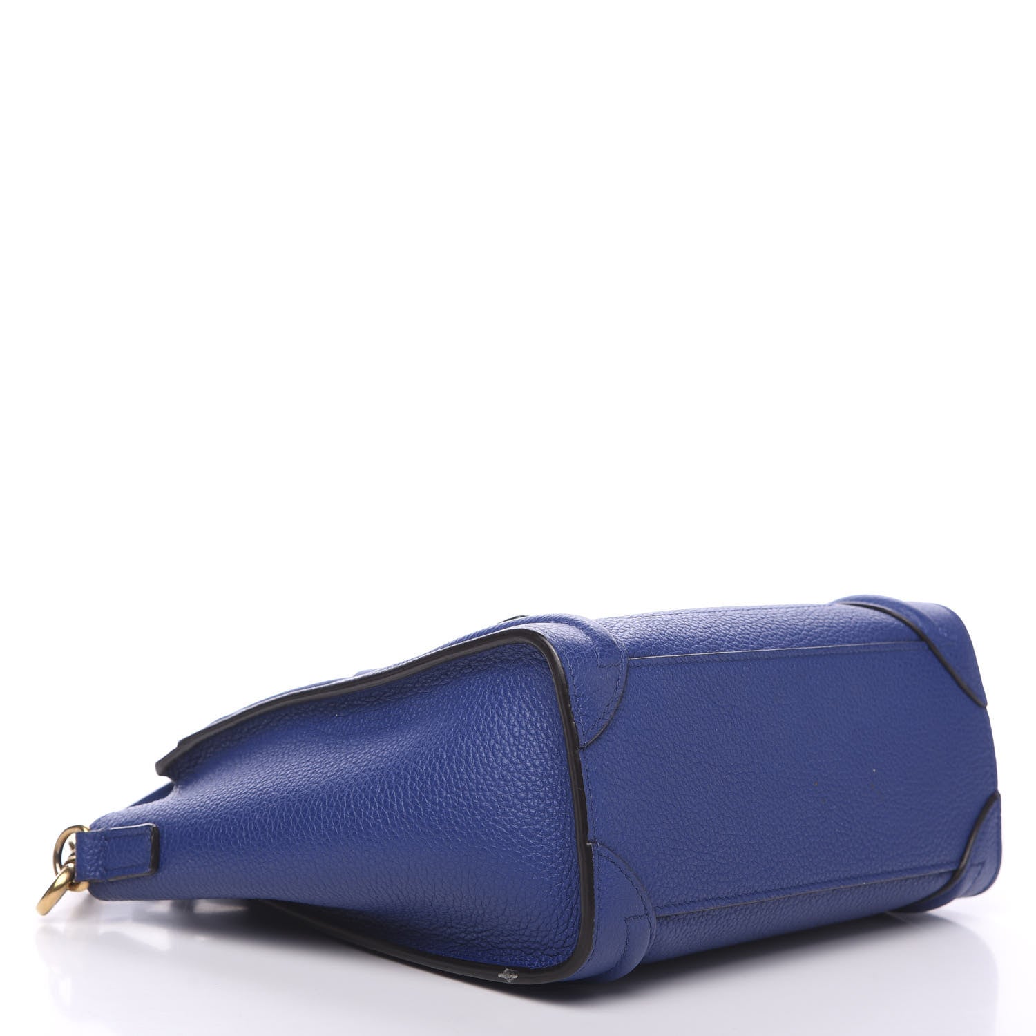 Celine Drummed Calfskin Nano Luggage Indigo 3 of 11