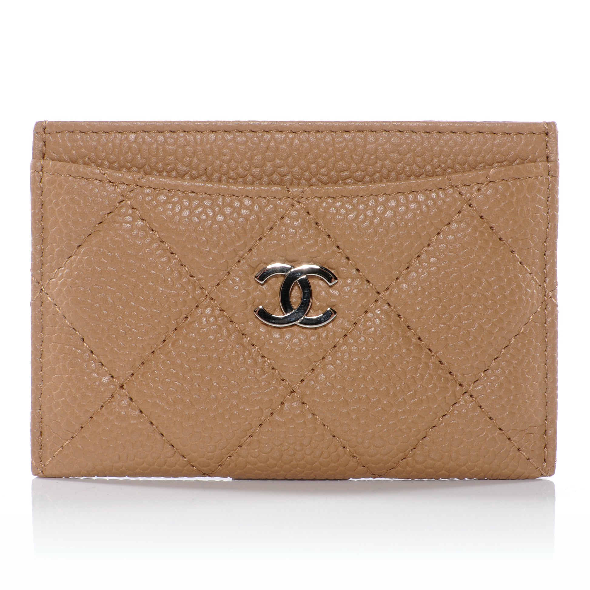 Chanel Caviar Quilted Card Holder Beige 1 of 8