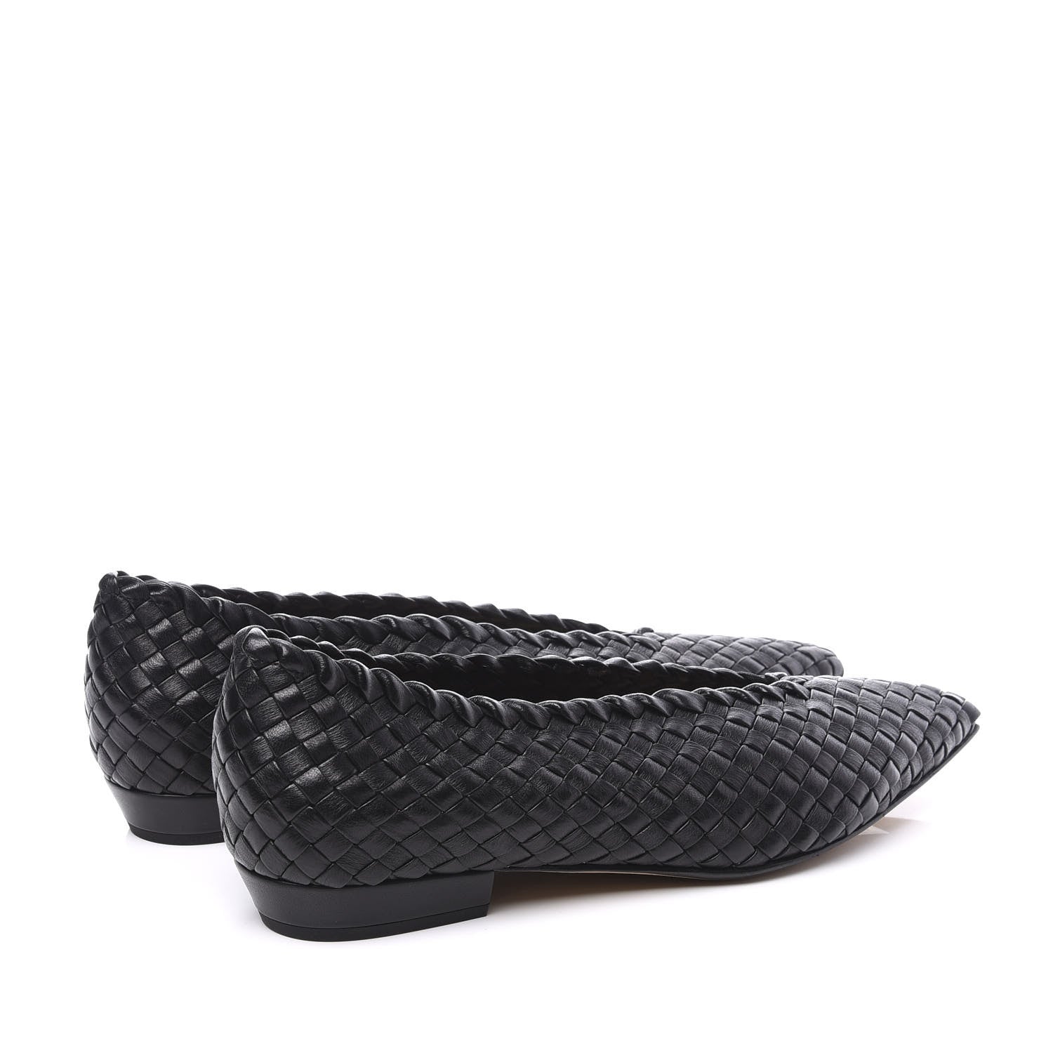 Bottega Veneta Nappa Intrecciato Almond Flats 39 Black 4 of 10