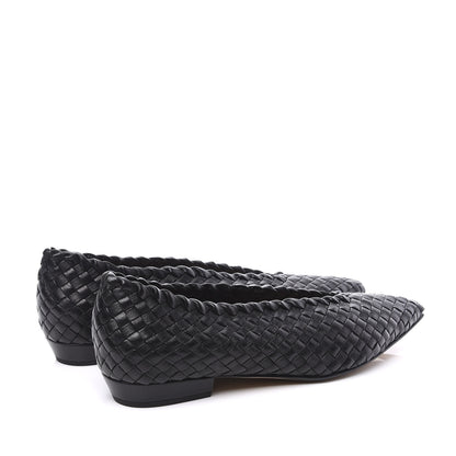 Bottega Veneta Nappa Intrecciato Almond Flats 39 Black 4 of 10