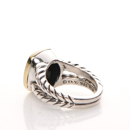 David Yurman Sterling Silver 18K Yellow Gold Black Onyx Noblesse Ring 52 6.25 3 of 4