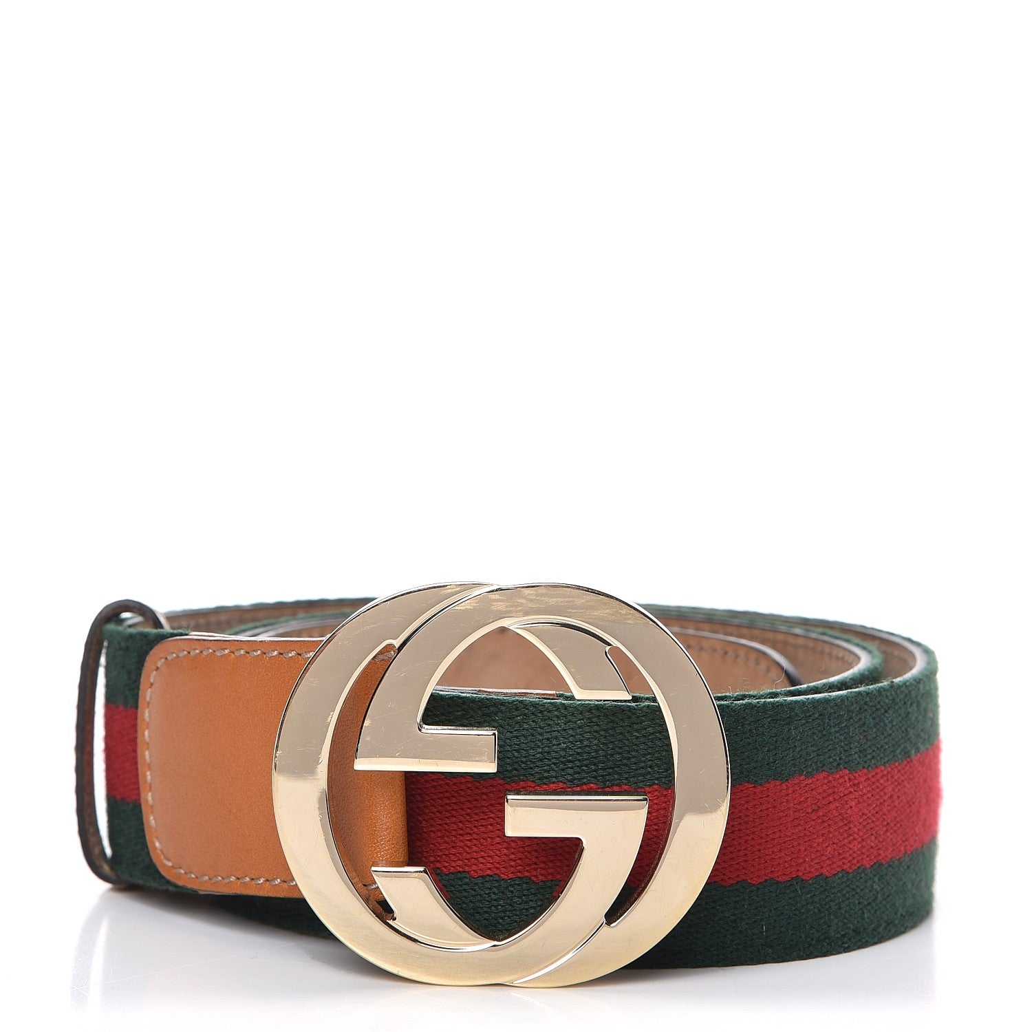 Gucci Calfskin Web Interlocking G Belt 85 34 1 of 8