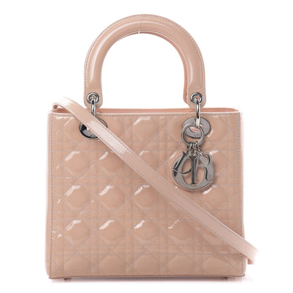 Christian Dior Patent Cannage Medium Lady Dior Rose Clair 1 of 13
