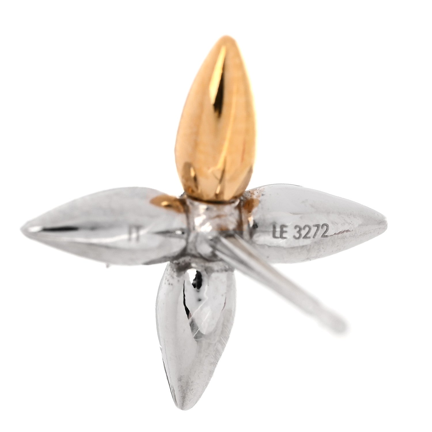Louis Vuitton Metal Louisette Earrings Silver Gold 4 of 5