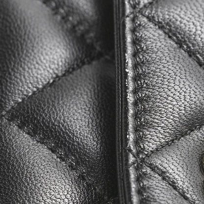 Chanel Lambskin Quilted Wallet On Chain WOC Black 10 of 10