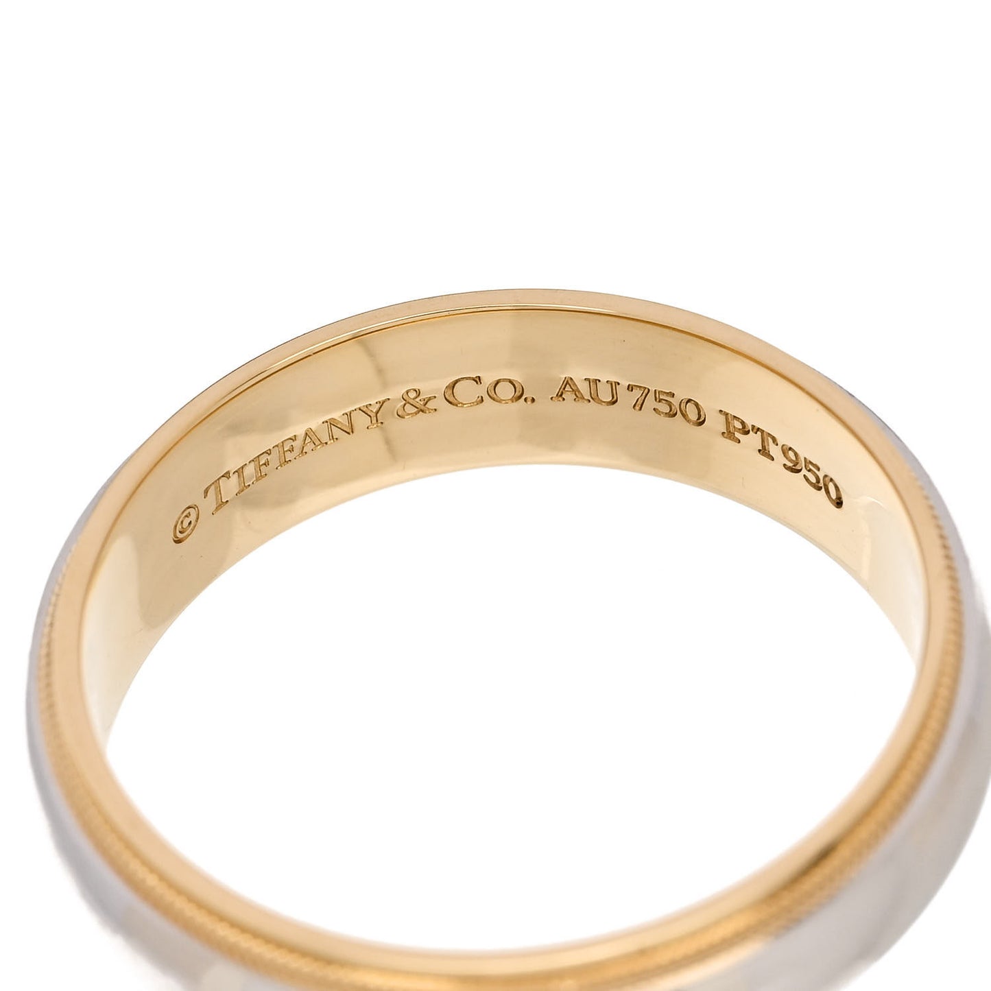 Platinum 18K Yellow Gold 6mm Together Milgrain Wedding Band Ring 65 11