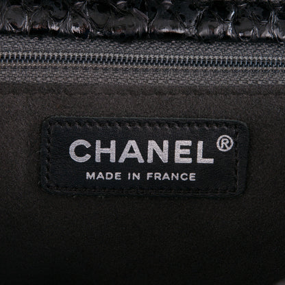 Chanel Python Accordion Tote Black 6 of 7