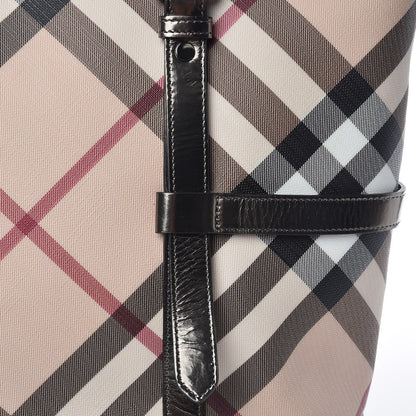 Burberry Metallic Calfskin Nova Check Tote Pewter 12 of 16