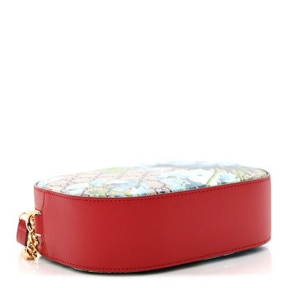 Gucci GG Supreme Monogram Blooms Small Chain Shoulder Bag Beige Blue Navy Hibiscus Red 4 of 11
