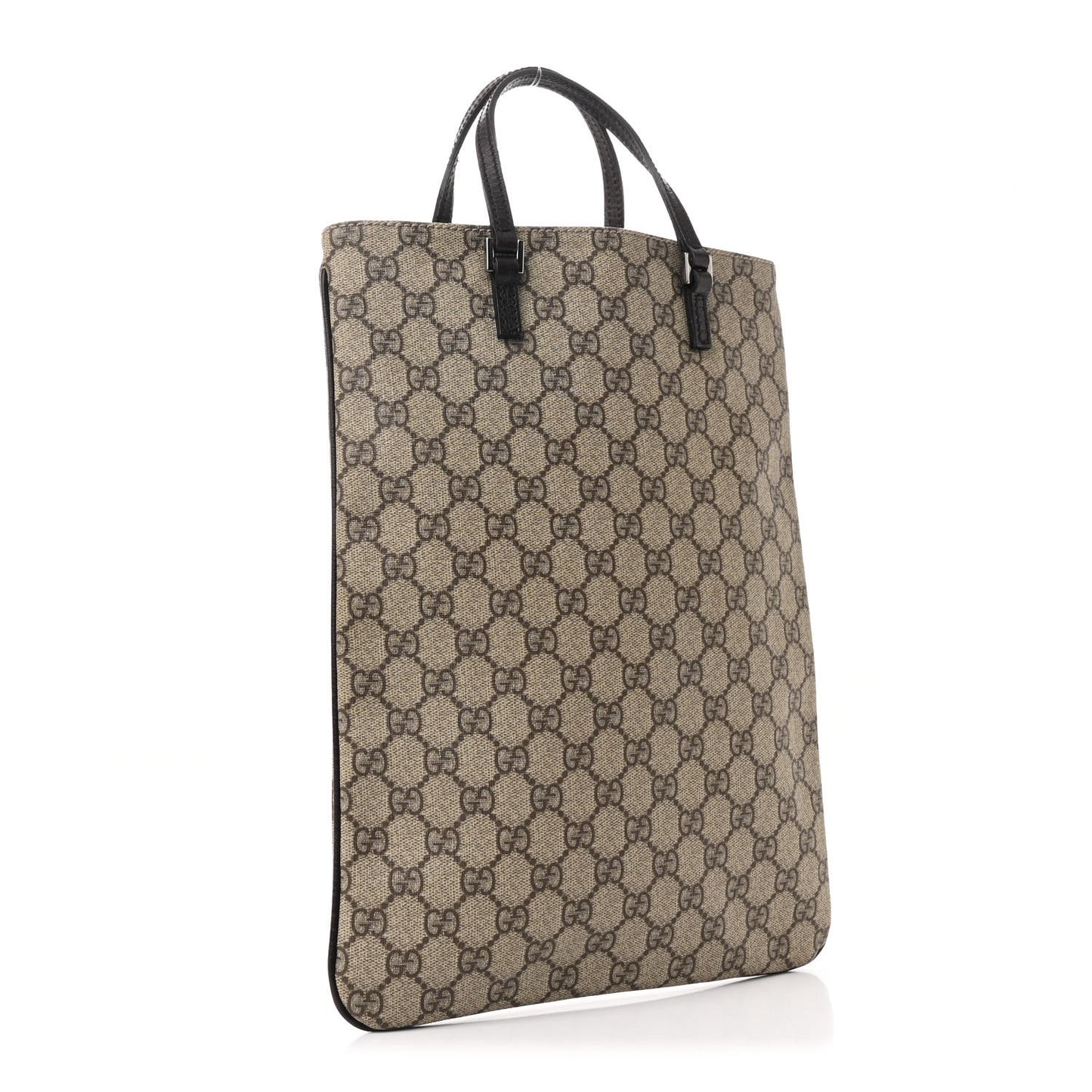 GG Plus Monogram Flat Vertical Tote Dark Brown
