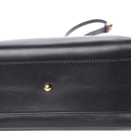 Fendi Vitello Morgan Shiny Nappa Medium Peekaboo Iconic Satchel Black Rosa Plaster 14 of 19