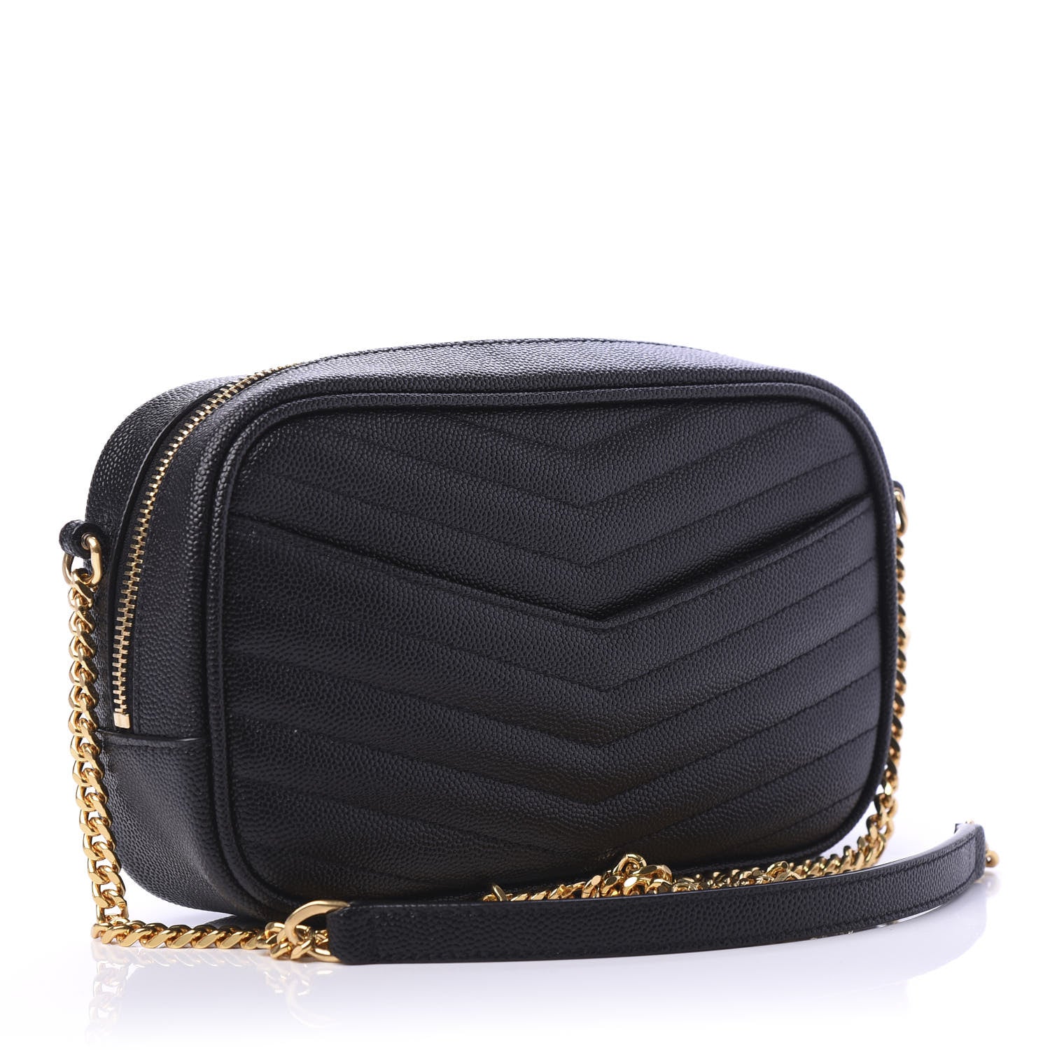 Saint Laurent Grain De Poudre Matelasse Monogram Mini Lou Camera Bag Black 3 of 9