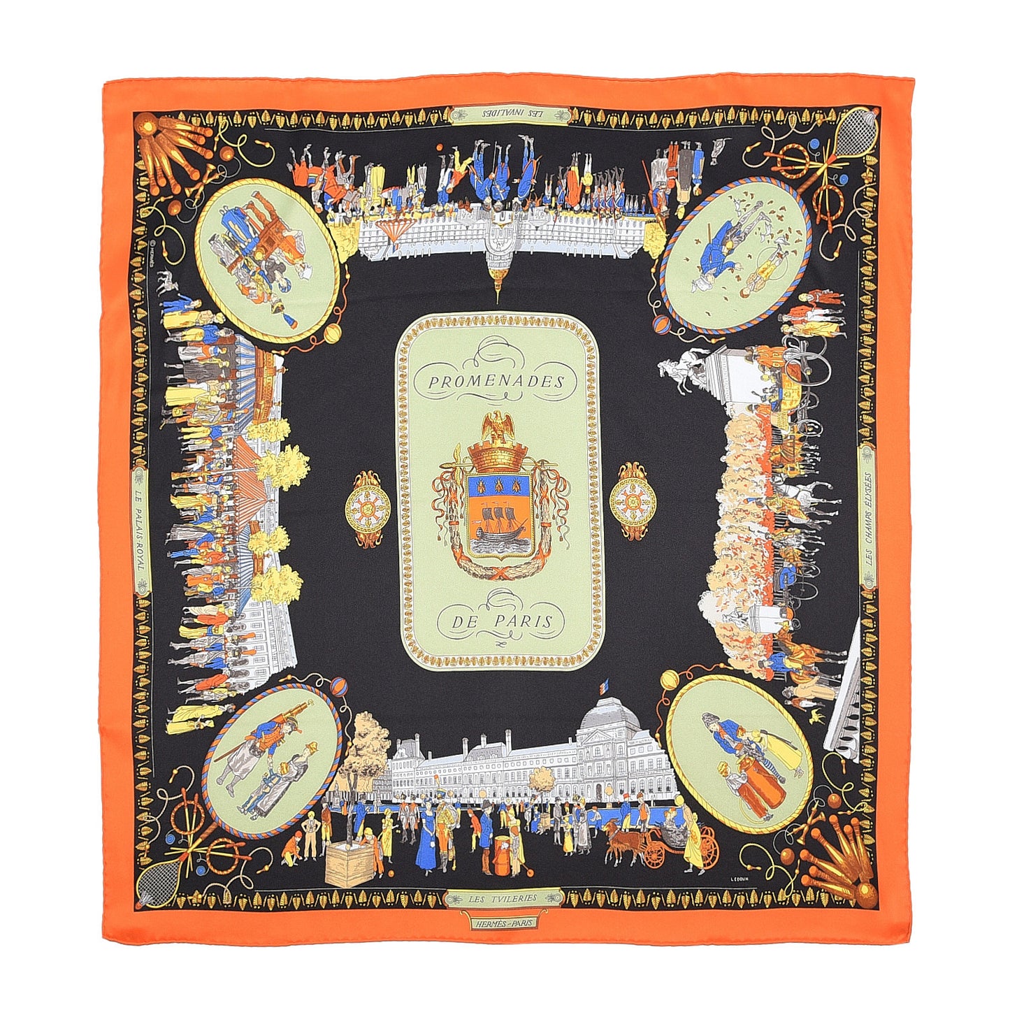 Silk Promenades de Paris Scarf 70 Lavande Corail Vieil Or
