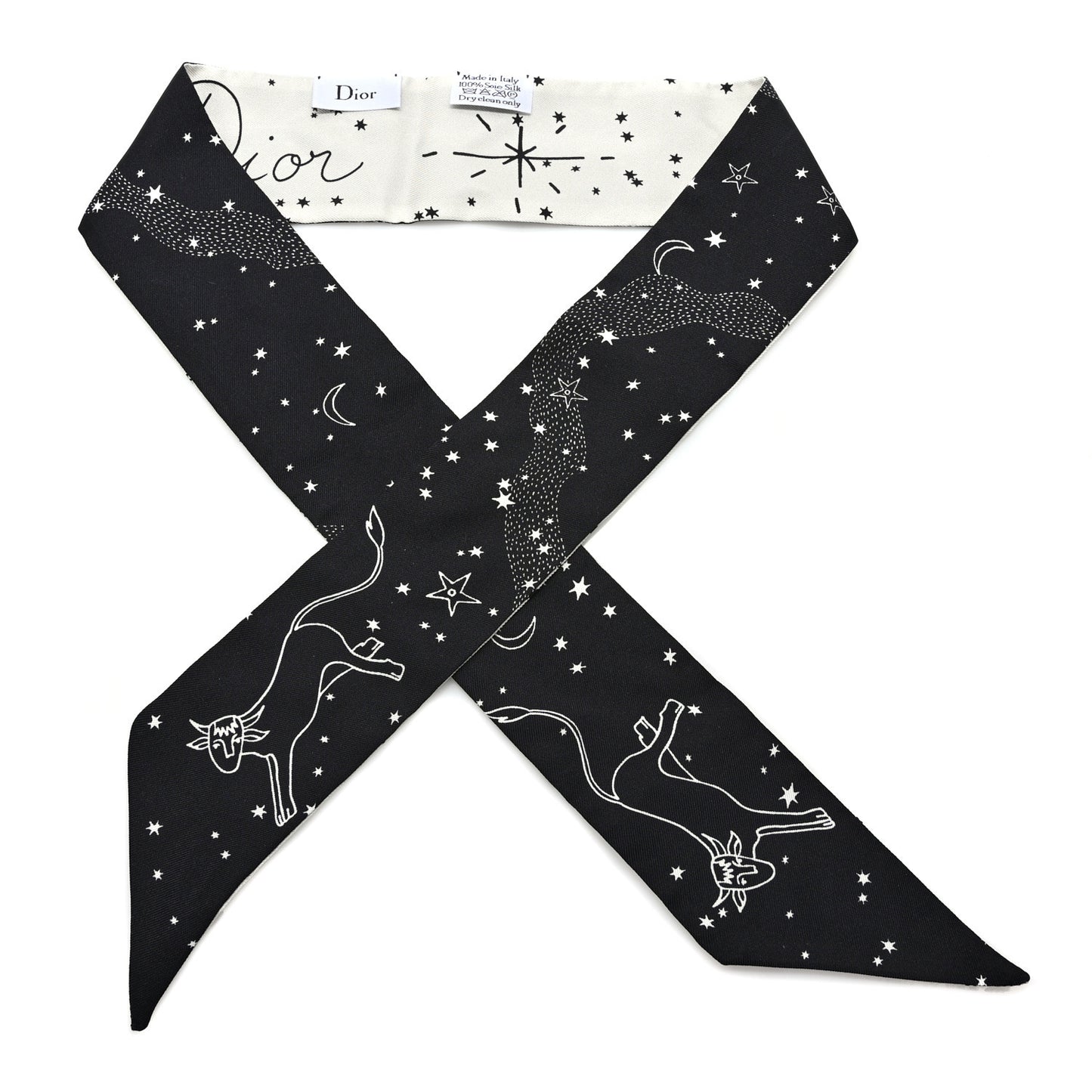 Silk Zodiac Cancer Mitzah Scarf Black