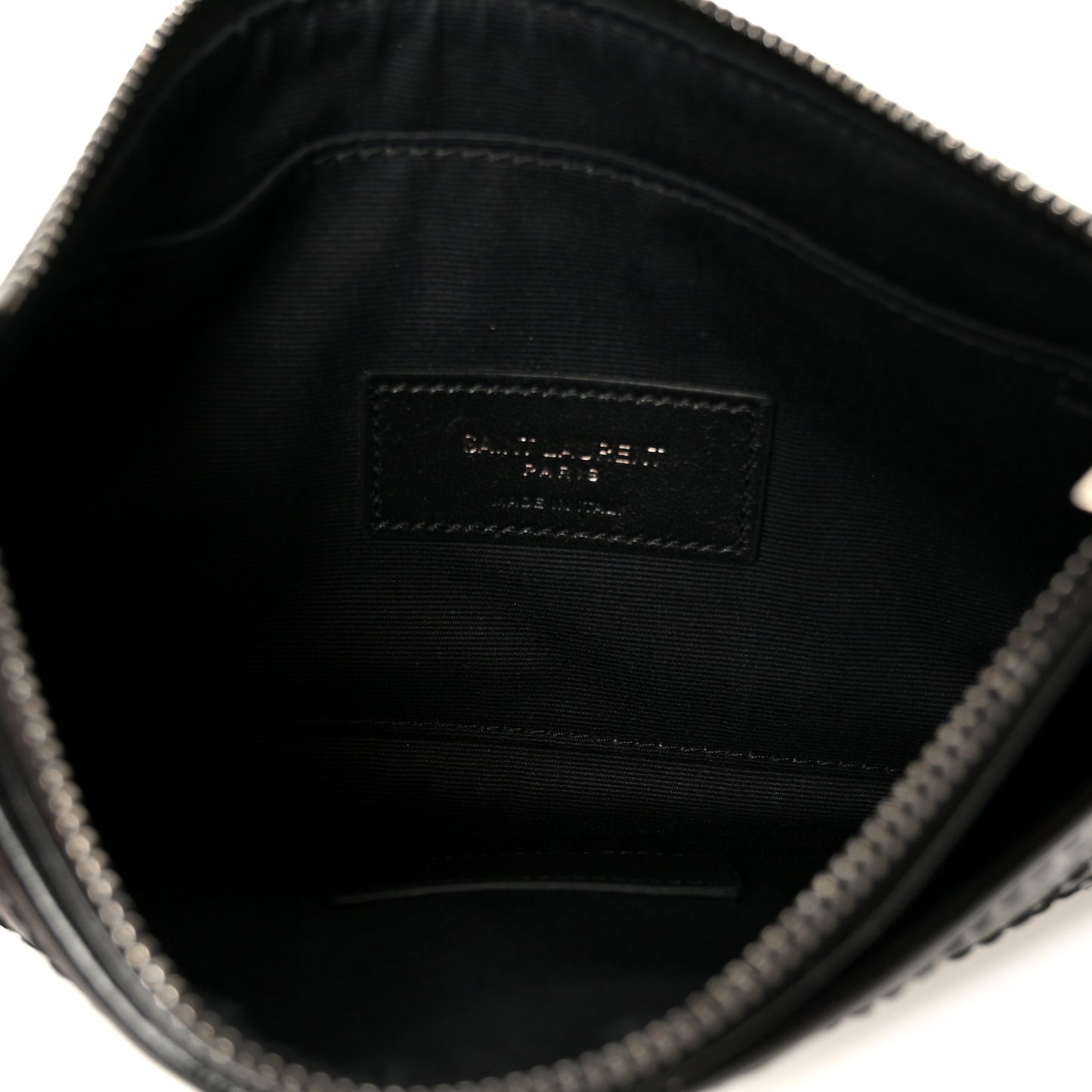 Crinkled Calfskin Matelasse Monogram Niki Bill Pouch Black