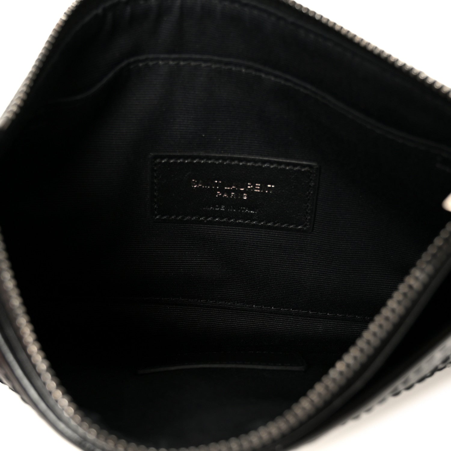 Saint Laurent Crinkled Calfskin Matelasse Monogram Niki Bill Pouch Black 5 of 8