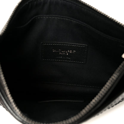 Saint Laurent Crinkled Calfskin Matelasse Monogram Niki Bill Pouch Black 5 of 8