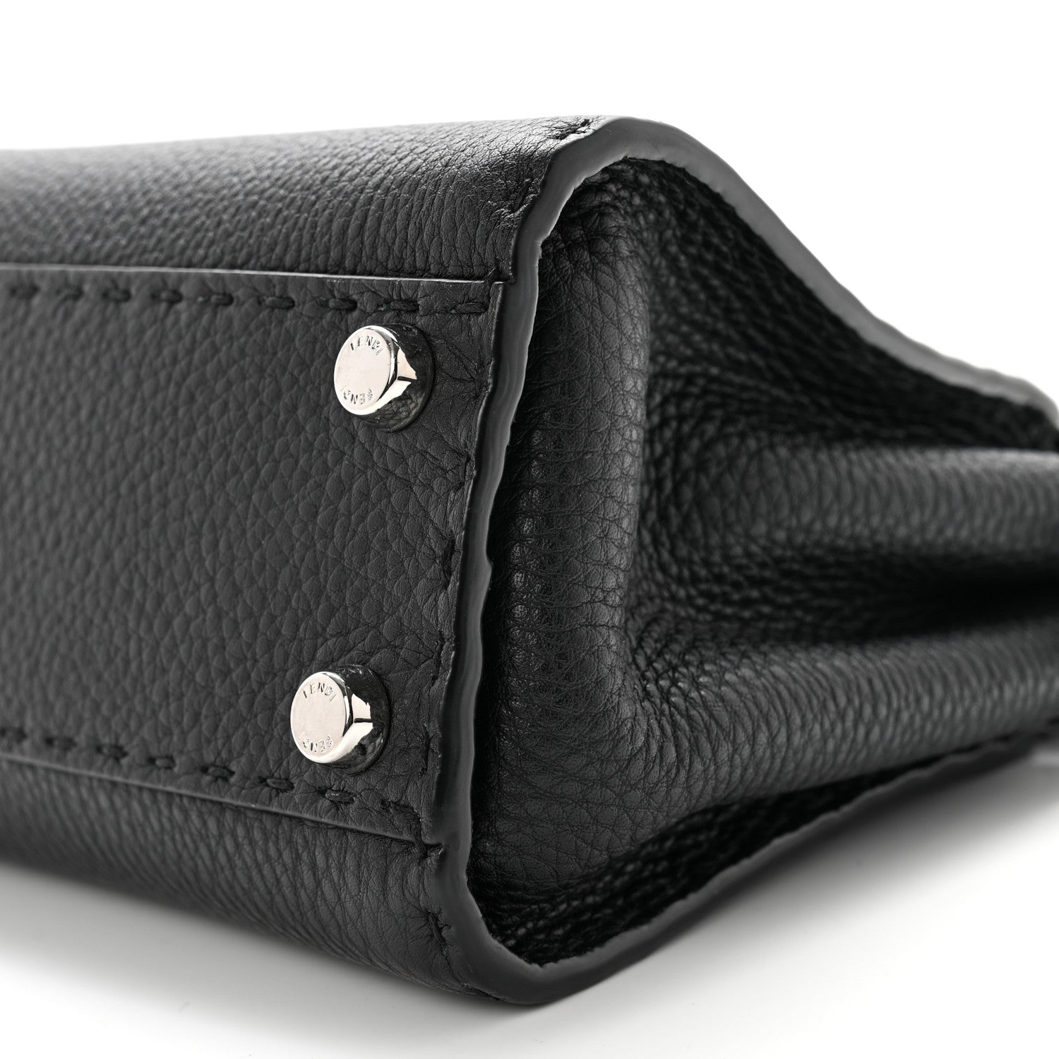 Fendi Cuoio Romano Selleria Bi-Color Mini Peekaboo Iconic Satchel Black Mou 8 of 8