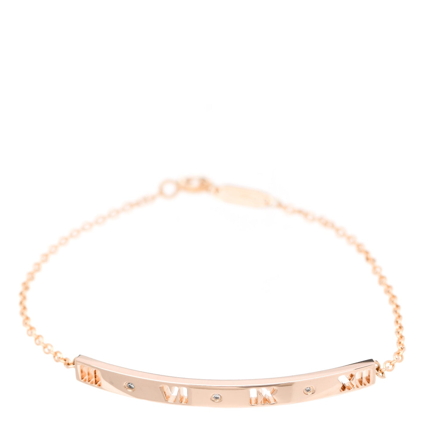 18K Rose Gold Diamond Atlas Bar Pierced Bracelet