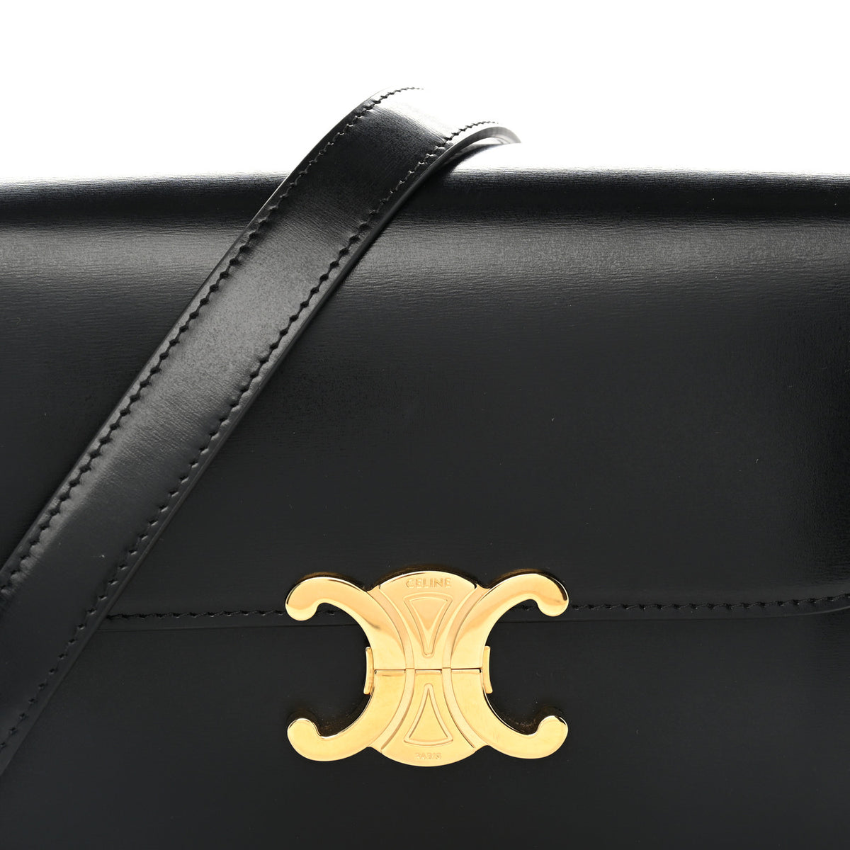 Shiny Calfskin Medium Triomphe Black