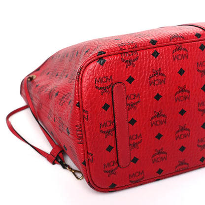 MCM Visetos Large Liz Reversible Shopper Tote Ruby Red 7 of 15