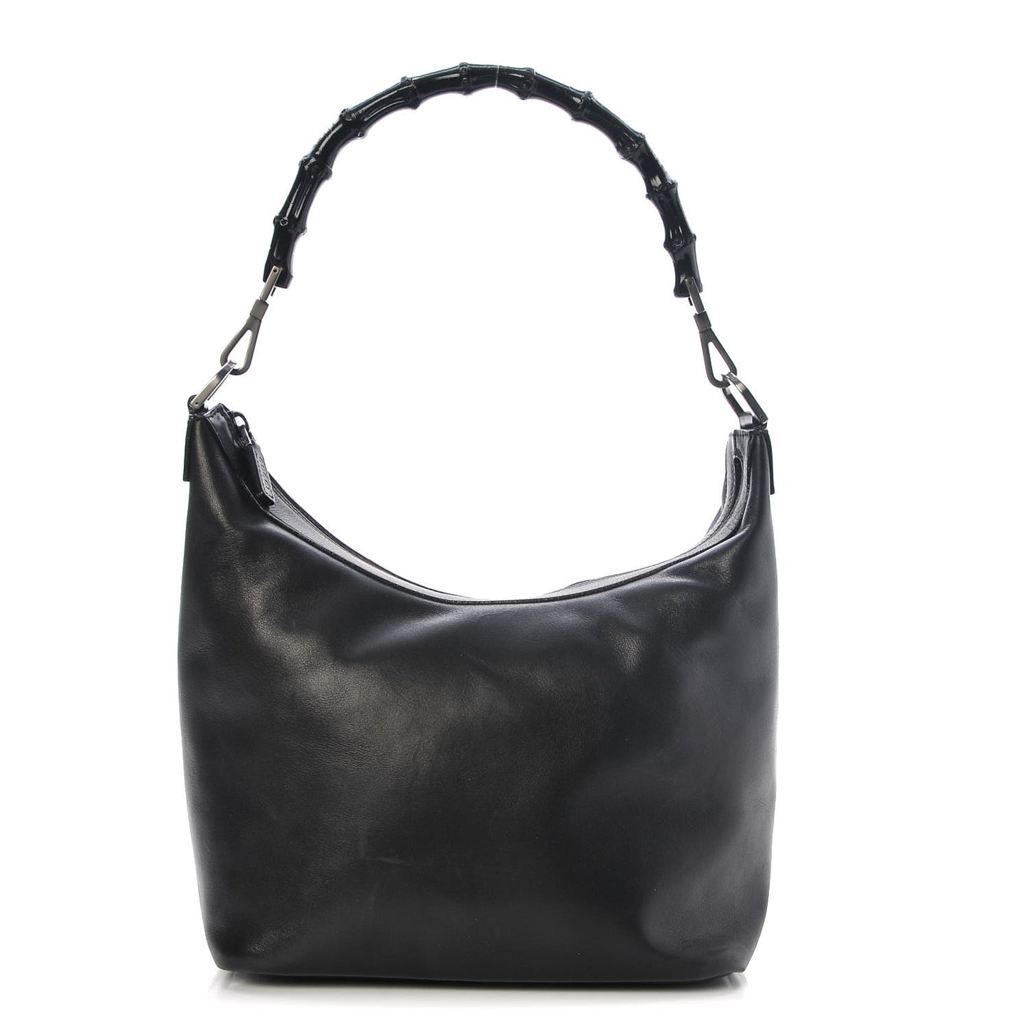 Calfskin Bamboo Shoulder Bag Black