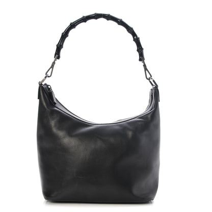 Gucci Calfskin Bamboo Shoulder Bag Black 1 of 9