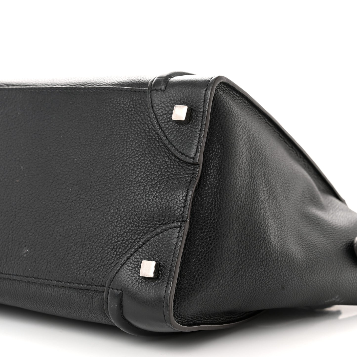Drummed Calfskin Mini Luggage Black