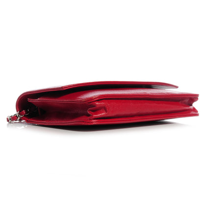 Chanel Caviar Sevruga Wallet on Chain WOC Red 4 of 8