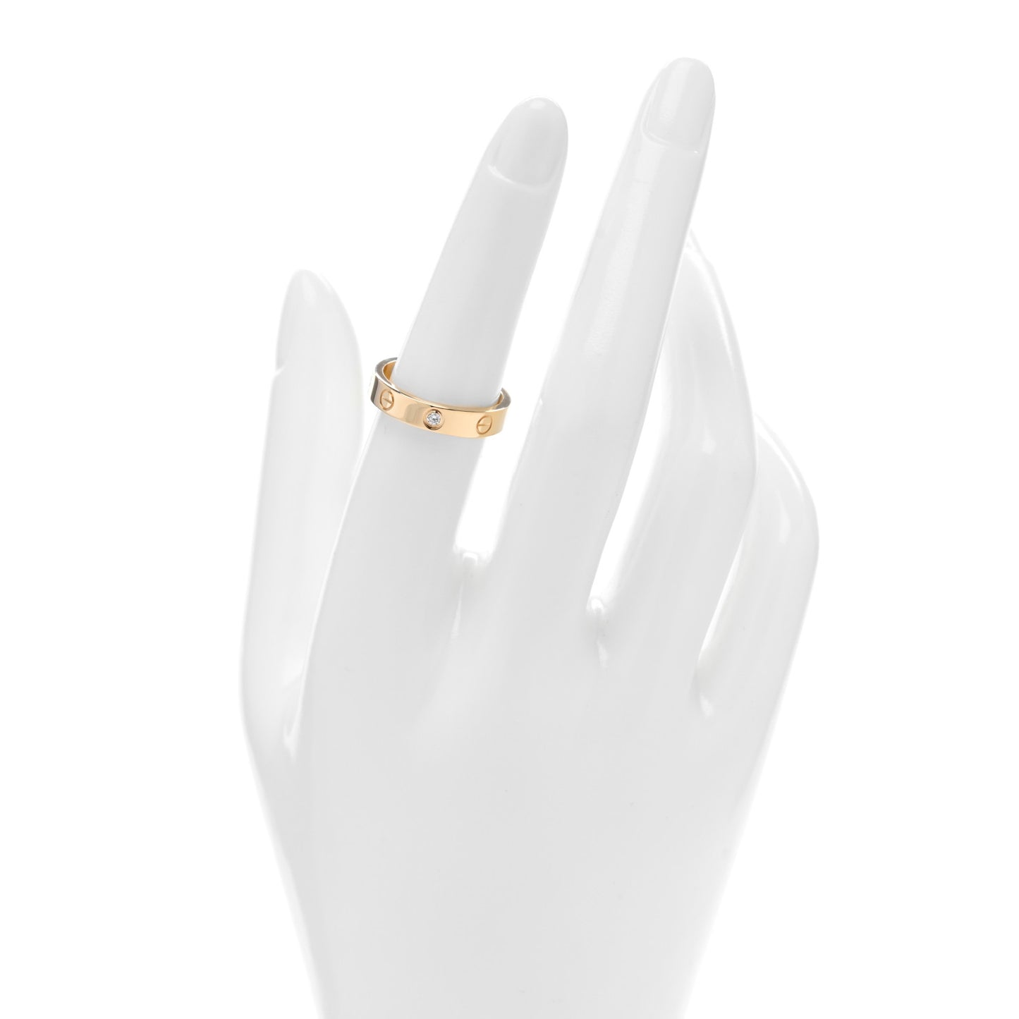 18K Yellow Gold Diamond 4mm LOVE Wedding Band Ring 53 6.25