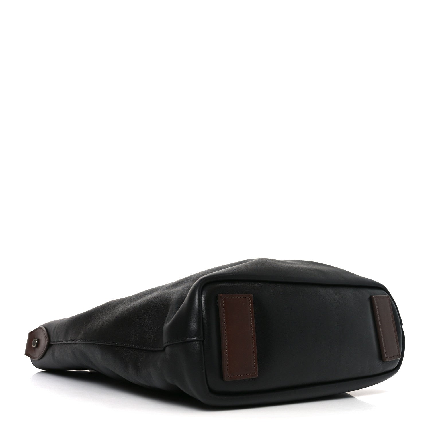 Saint Laurent Calfskin Ring Tote Black Brown 4 of 10