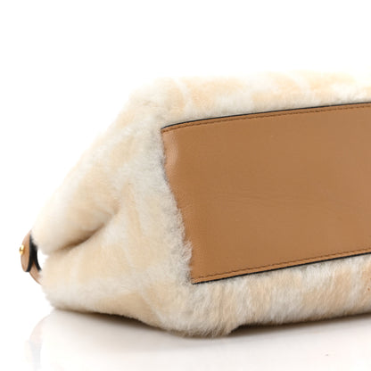 Fendi Shearling Nappa Macro FF 1974 Mini Peekaboo Iconic Satchel White Ice Cuoio Miele Scuro 7 of 8