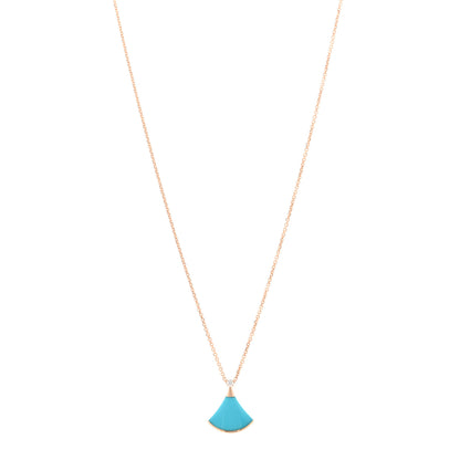 Bulgari 18K Rose Gold Diamond Turquoise Divas' Dream Pendant Necklace 1 of 5