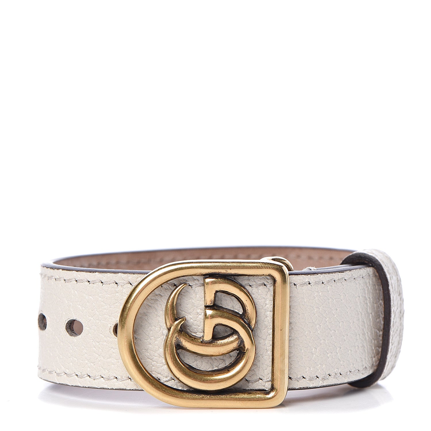 Gucci Calfskin Marmont Double G Bracelet White 1 of 4