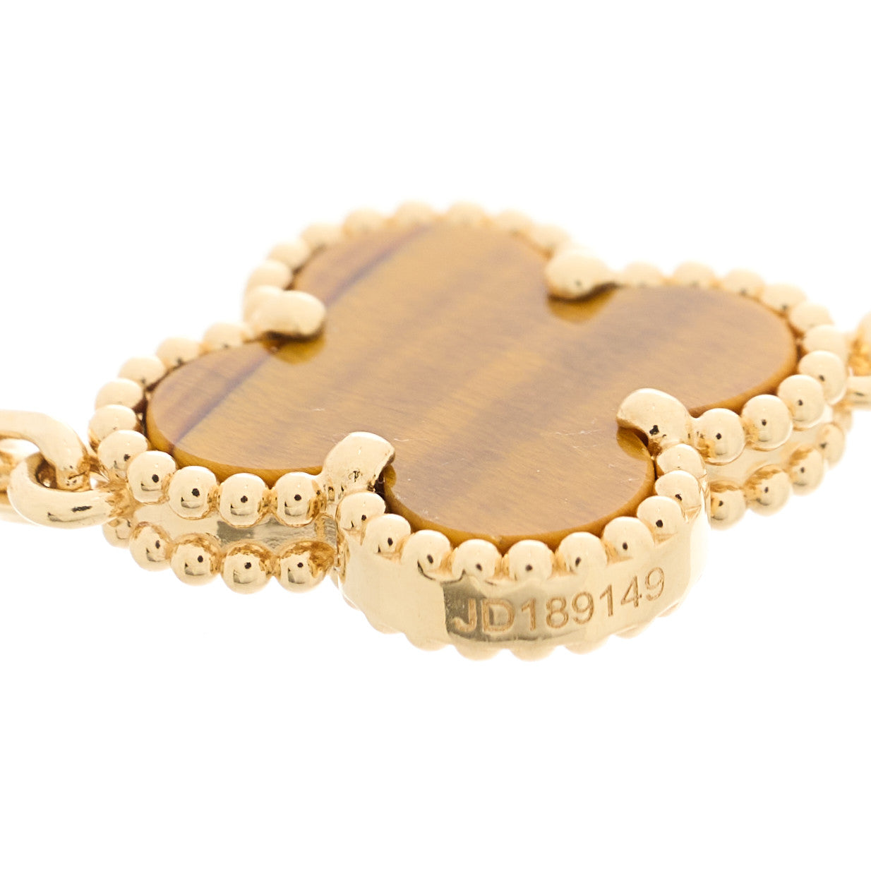 Van Cleef & Arpels 18K Yellow Gold Tiger Eye 5 Motifs Vintage Alhambra Bracelet 3 of 5