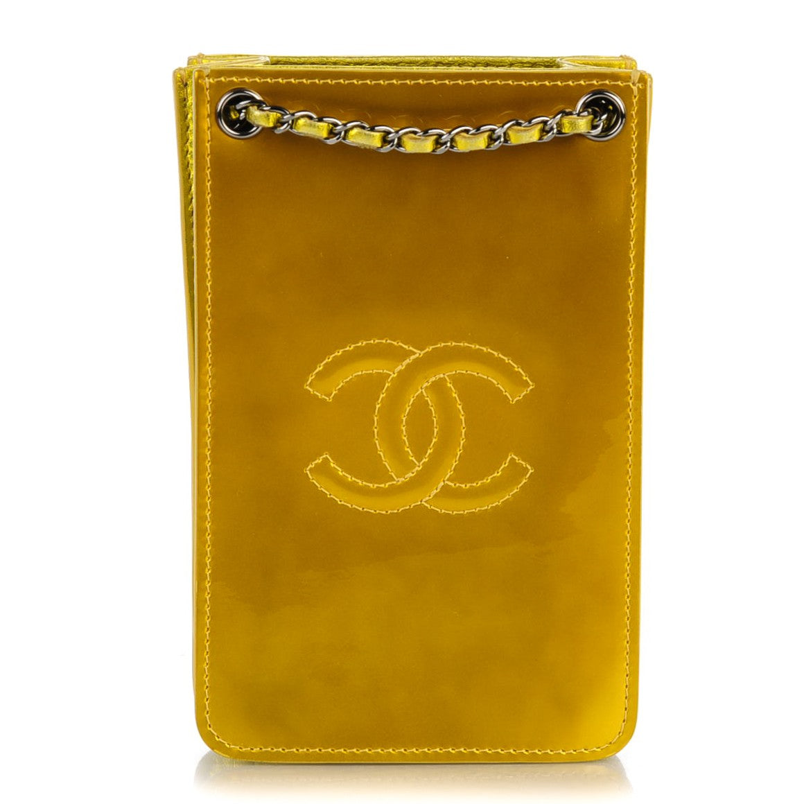 Chanel Patent Crossbody CC Phone Holder Gold 1 of 6