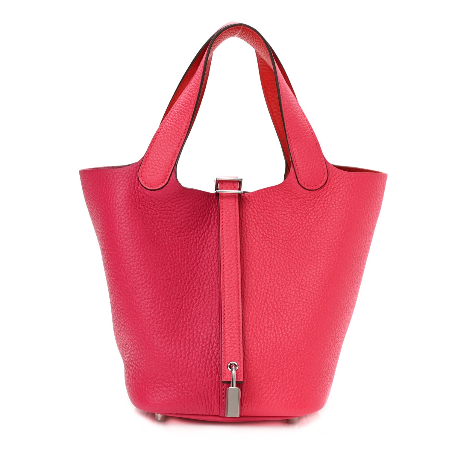 Hermes Taurillon Clemence Tri-Color Picotin Lock 18 PM Rose Extreme Rose Mexico Rouge De Coeur 1 of 11