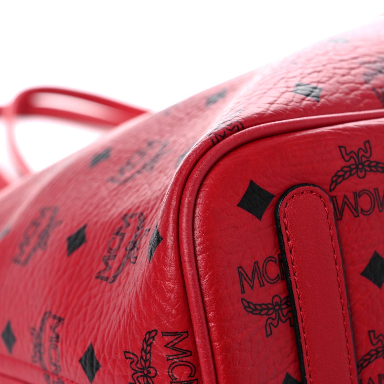 MCM Visetos Medium Liz Reversible Shopper Tote Ruby Red 7 of 19