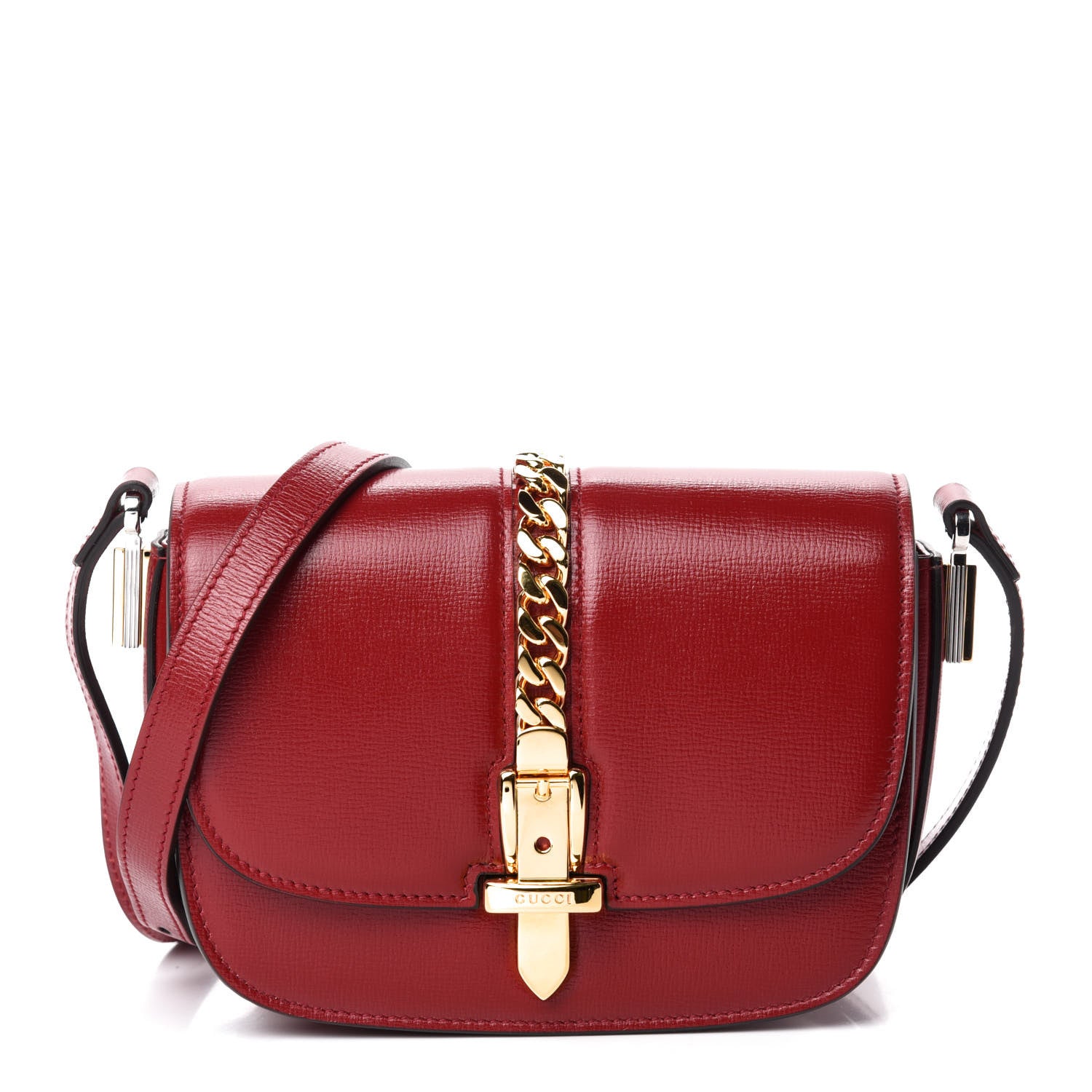 Gucci Azalea Calfskin Mini Sylvie 1969 Flap Messenger Bag New Cherry Red 1 of 12