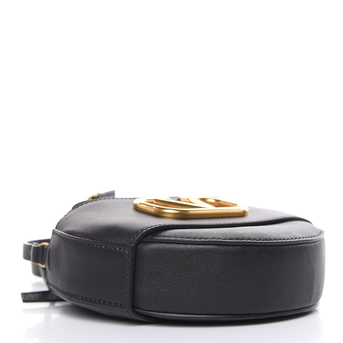 Calfskin VLogo Round Crossbody Bag Black