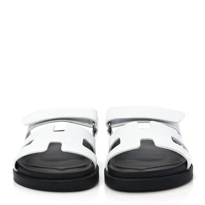 Hermes Calfskin Womens Chypre Sandals 36.5 White 2 of 9