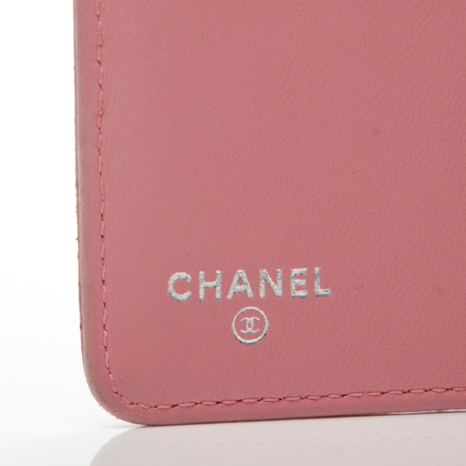 Chanel Lambskin Camellia Embossed L-Zip Pocket Wallet Pink 6 of 8