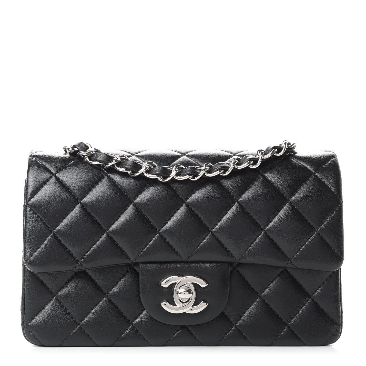 Chanel Lambskin Quilted Mini Rectangular Flap Black 1 of 10