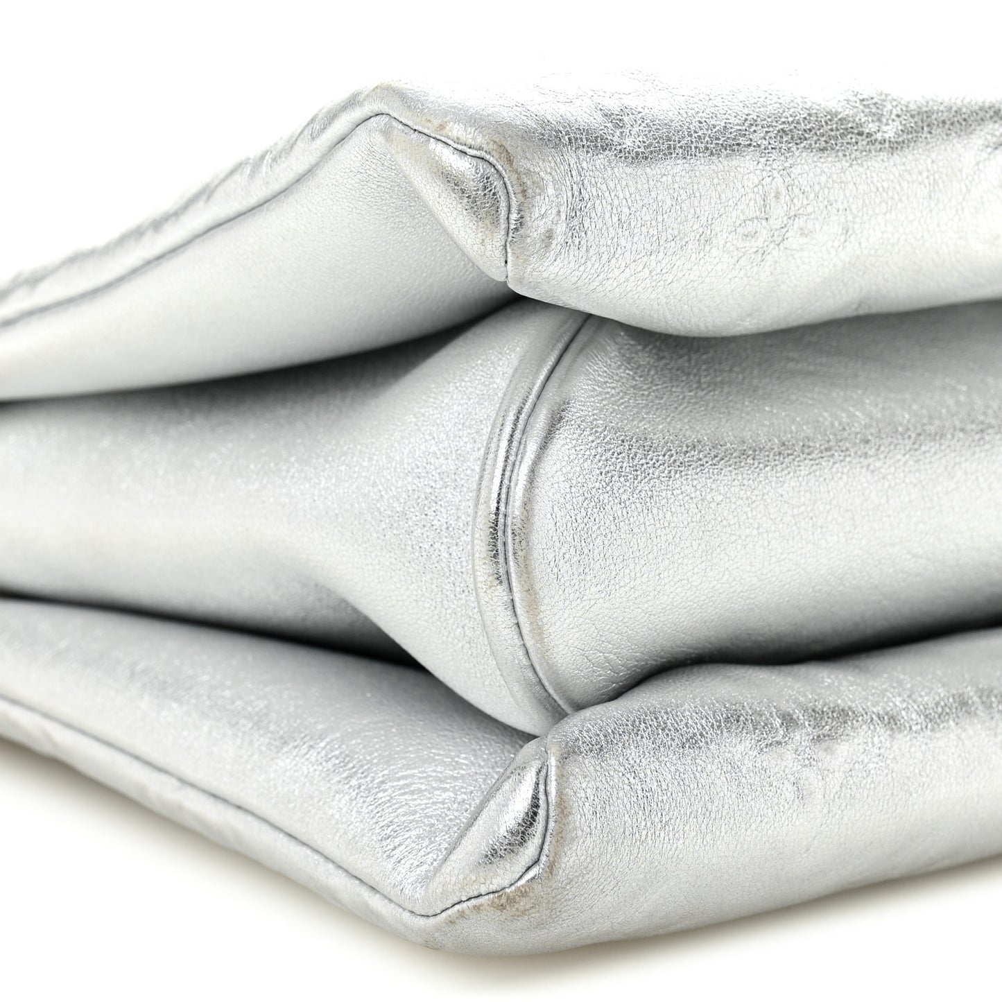 Metallic Lambskin Embossed Monogram Coussin PM Silver