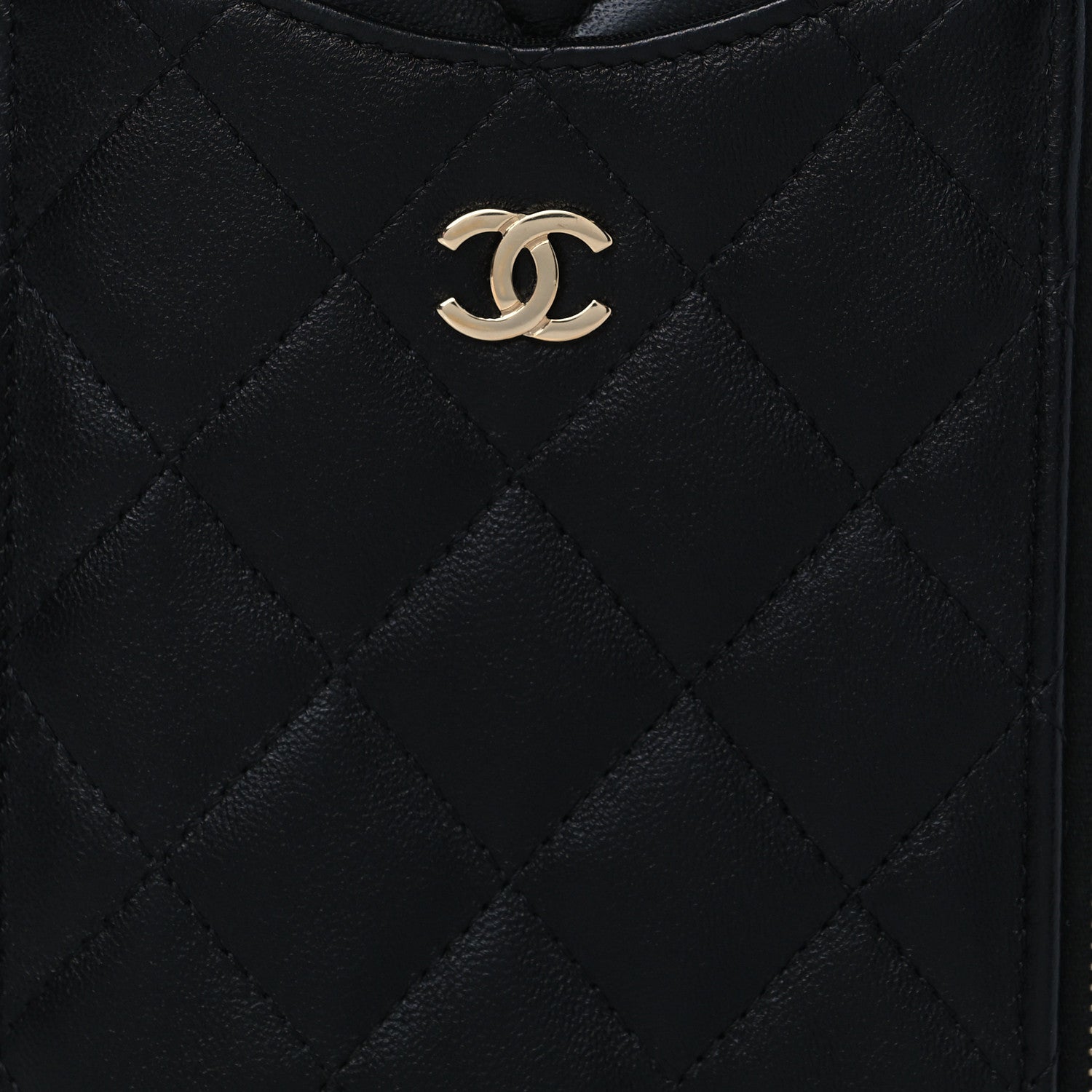 Chanel Lambskin Quilted Classic Flat Wallet Pouch Black 8 of 9