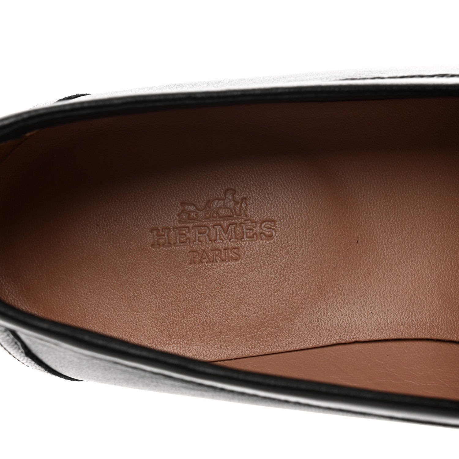 Hermes Goatskin Womens Paris Loafers 40 Black 7 of 9
