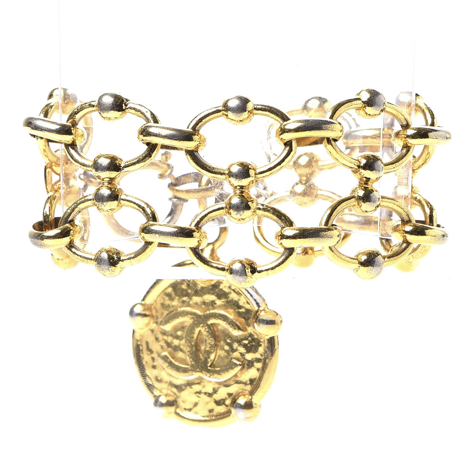 Chanel CC Medallion Chain Bracelet Gold 1 of 6