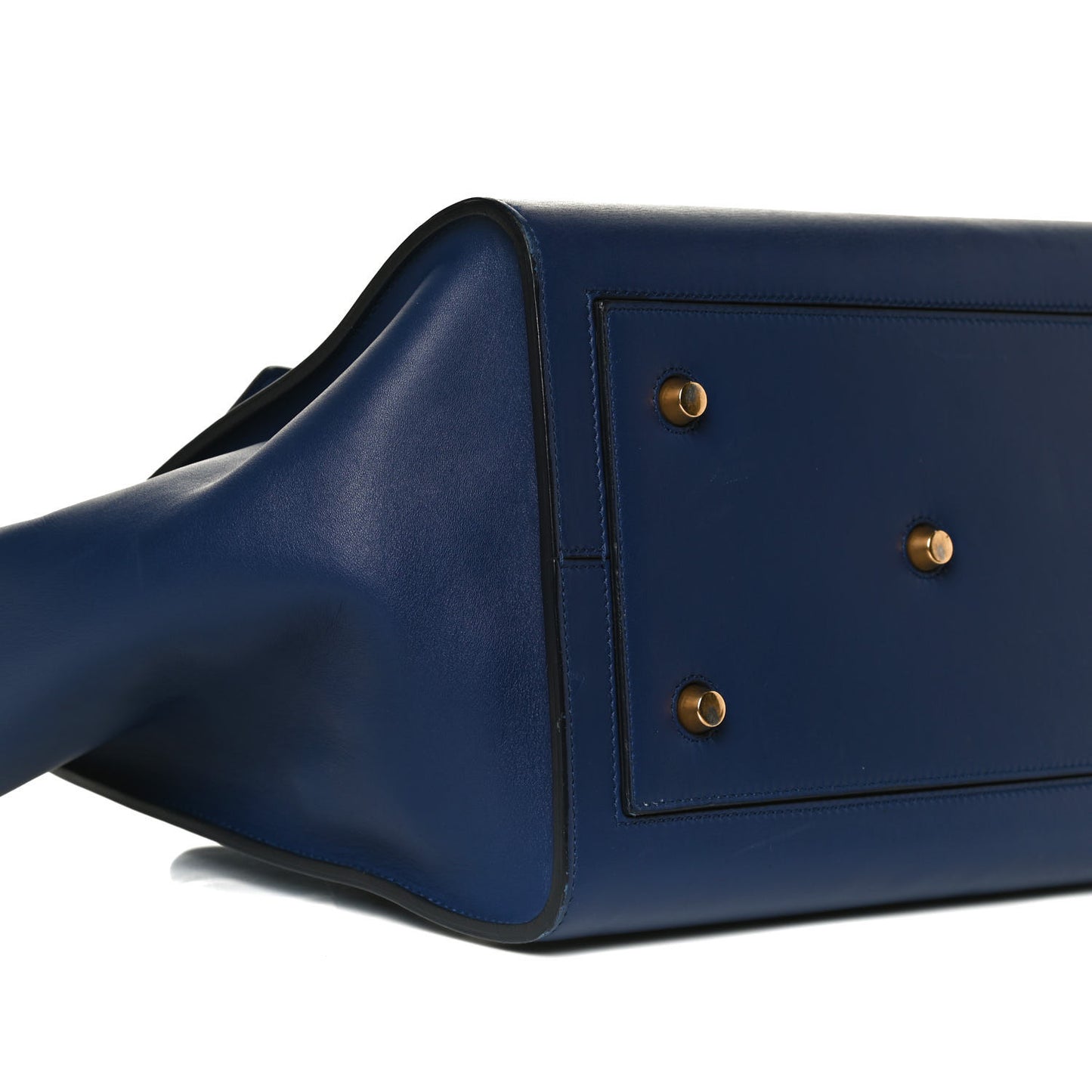 Smooth Calfskin Small Tie Knot Tote Dark Indigo