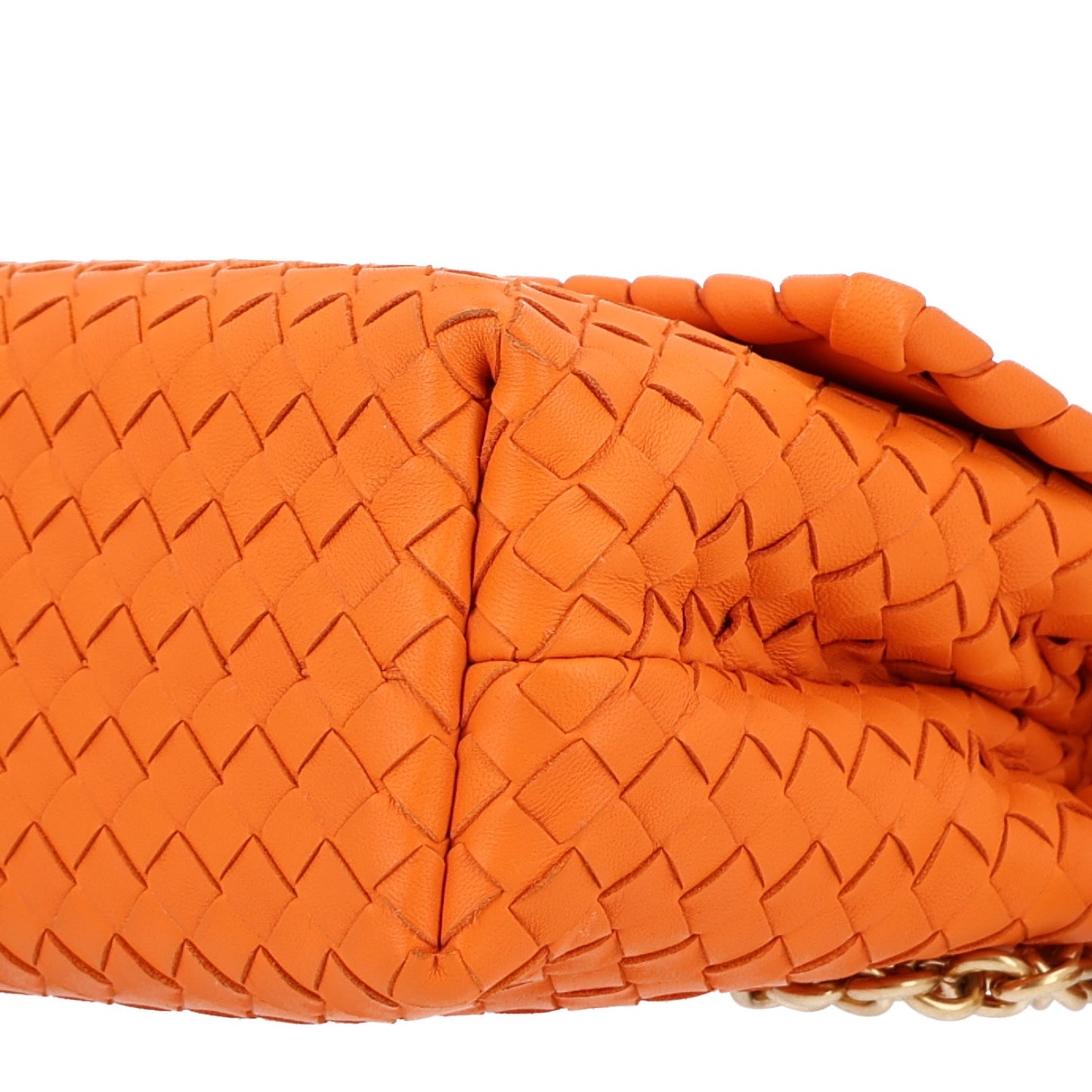 Nappa Intrecciato Baby Olimpia Shoulder Bag Orange